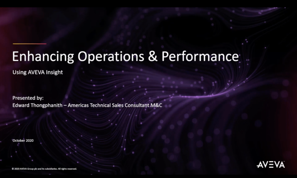 Enhancing Operations and Performance using AVEVA Insight - KTE 2020